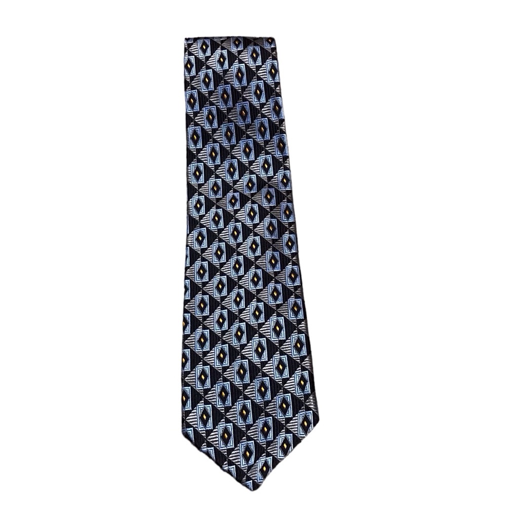 Robert Talbott Best In Class Men’s Tie Necktie Silk Blue Gray Black